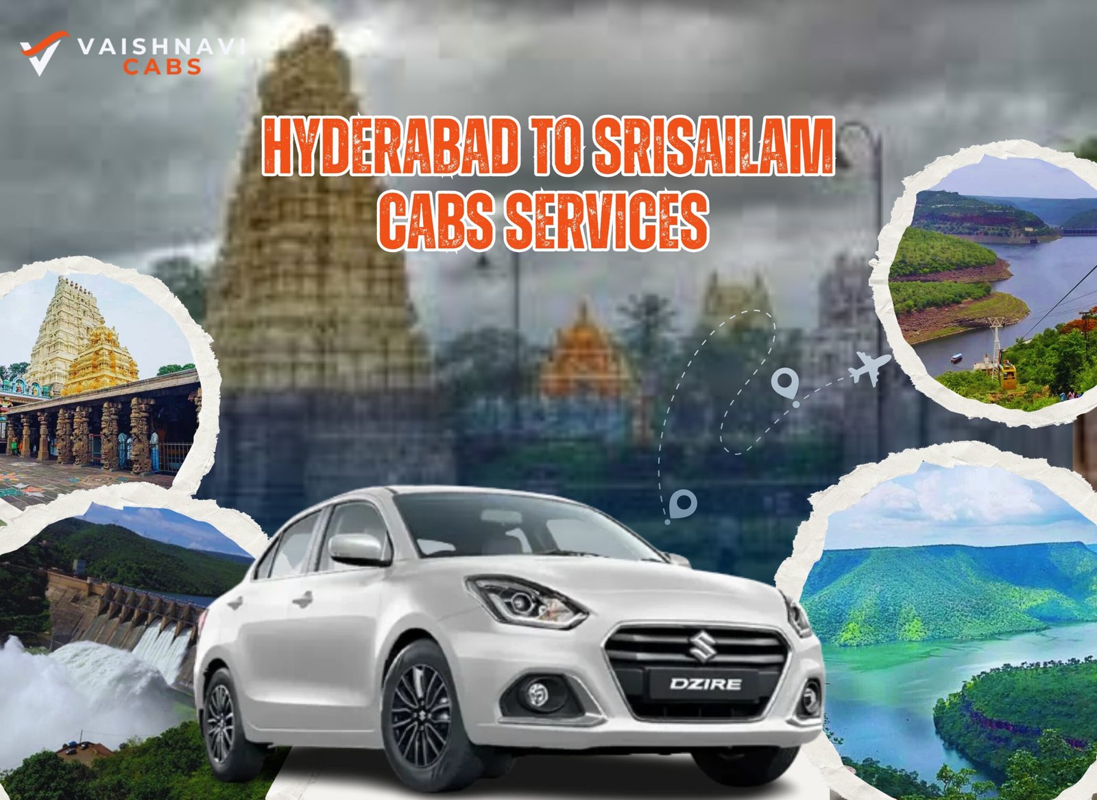 hyderabad to srisailam cabs services
