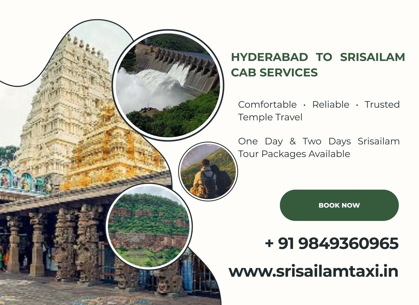 hyderabad to srisailam cab services